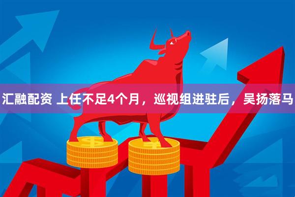 汇融配资 上任不足4个月，巡视组进驻后，吴扬落马