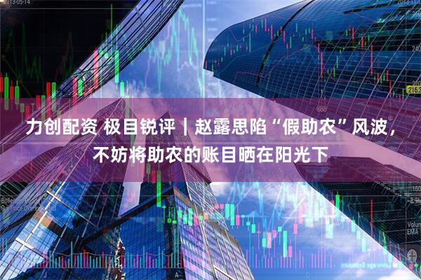 力创配资 极目锐评｜赵露思陷“假助农”风波，不妨将助农的账目晒在阳光下